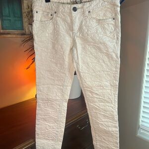Free People Embossed Damask Cream Skinny - 28W